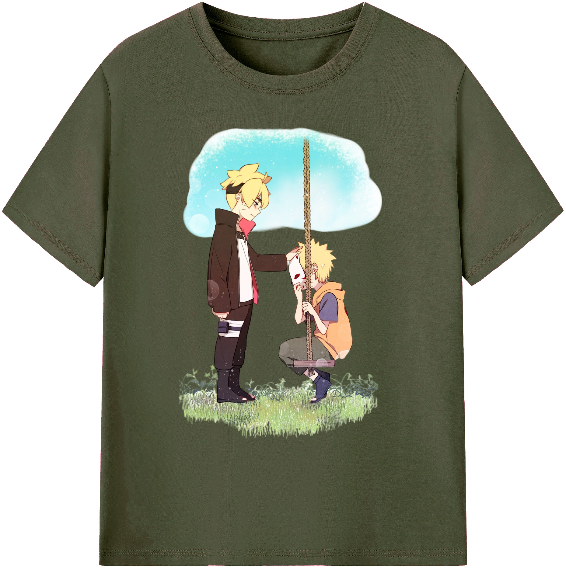 （画像用） NARUTO -ナルト- うずまき ボルト Uzumaki Boruto 綿100％ メンズ半袖Tシャツ｜肌触りやわらか＆通気性